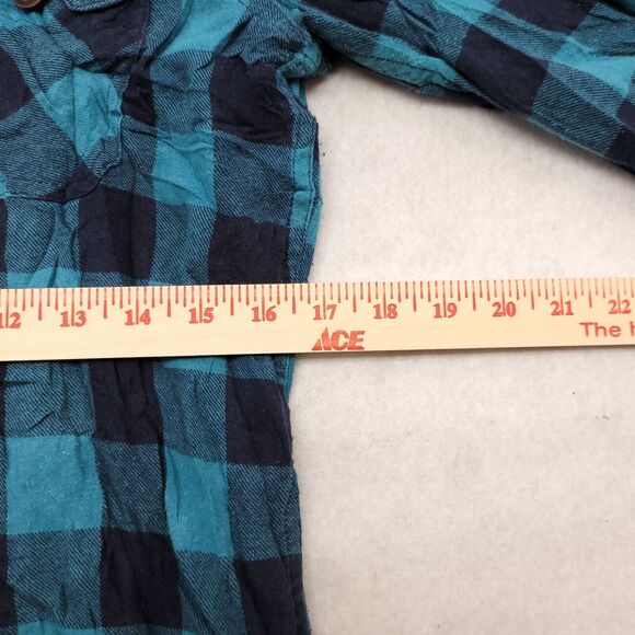 Urban Pipeline Gingham Flannel Button Up Shirt Mens Size Small S Green Black - Picture 9 of 10